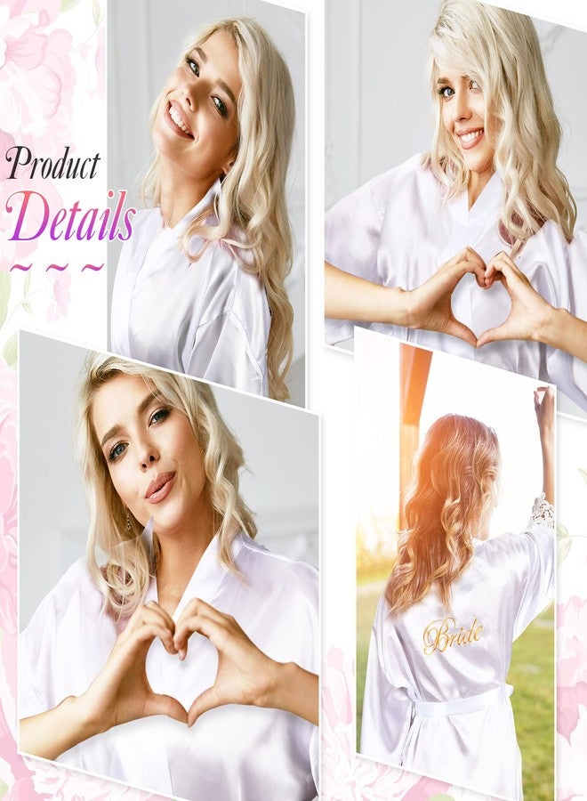 جيديف رداء زفاف جاديف للعروس، مزين بتطريز دانتيل، رداء أبيض من الساتان للنساء ليوم الزفاف، كيمونو بمقاسات كبيرة (XXL) - Image 3